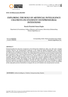 Exploring the role of artificial intelligence chatbots on students' entepreneurial intentions
