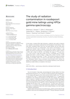 The study of radiation contamination in roodepoort gold mine tailings using HPGe gamma spectroscopy