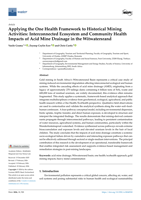 Applying the One health framework to historical mining activities : interconnected ecosystem and community health impacts of acid mine drainage in the Witwatersrand