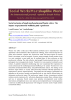 Social exclusion of single mothers in rural South Africa : the impact on psychosocial wellbeing and experiences