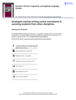 Strategies used by writing centre consultants in assisting students from other disciplines