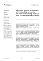 Advancing student achievement with technology-enhanced inquiry-based learning: evidence from a quasi-experimental study