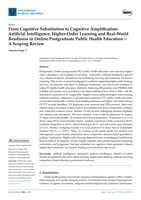 From cognitive substitution to cognitive amplification : artificial intelligence, higher-order learning and real-world readiness in online postgraduate public health education—a scoping review