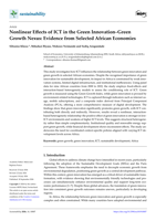 Nonlinear effects of ICT in the green innovation–green growth nexus : evidence from selected African economies
