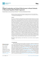 Digital Leadership and School Effectiveness in Rural Schools: A Structural Equation Model Approach