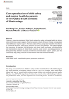 Conceptualization of child safety and mental health by parents in two global South contexts of disadvantage