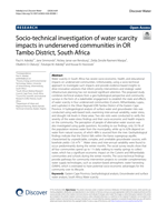 Socio-technical investigation of water scarcity impacts in underserved communities in OR Tambo district, South Africa