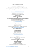 Acculturation dynamics and entrepreneurial pathways for community development : a comparative analysis of immigrant and native entrepreneurs in Greece
