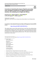 Examining the impact of big five personality traits and digital competencies on digital entrepreneurial intention: the mediating role of digital self-efficacy (VOL 21, 112, 2025)