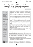 Informed by social justice? Fairness and inclusion in the primary teacher education (PrimTEd) english language test item development