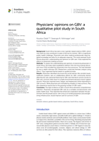 Physicians' opinions on GBV : a qualitative pilot study in South Africa