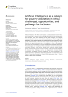 Artificial Intelligence as a catalyst for poverty alleviation in Africa : challenges, opportunities, and pathways for inclusion