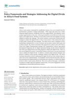 Policy frameworks and strategies addressing the digital divide in Africa's food systems