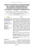 Effect of strategic repositioning on company performance in the manufacturing sector : a dynamic capability perspective