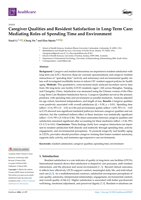 Caregiver qualities and resident satisfaction in long-term care : mediating roles of spending time and environment