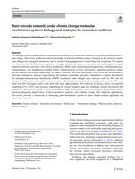 Plant-microbe networks under climate change : molecular mechanisms, systems biology, and strategies for ecosystem resilience