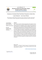 Evaluation of community-based youth sports programme in South Africa
