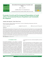 Economic growth and environmental degradation in South Africa: Environmental Kuznets hypothesis and sustainable development