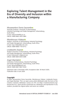 Exploring talent management in the era of diversity and inclusion within a manufacturing company