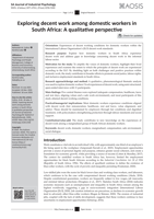 Exploring decent work among domestic workers in South Africa: A qualitative perspective