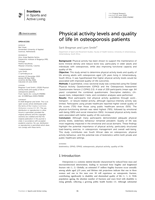 Physical activity levels and quality of life in osteoporosis patients