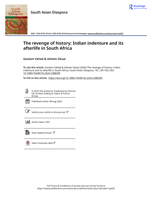 The revenge of history: Indian indenture and its afterlife in South Africa