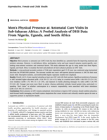 Men's physical presence at antenatal care visits in Sub‐Saharan Africa: A pooled analysis of DHS Data from Nigeria, Uganda, and South Africa