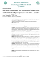 Male fertility preferences and their implications for child and adoles- cent mental health in Nigeria, Uganda, and South Africa: A cross-sec-tional analysis of DHS data