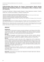 Understanding risk factors for unmet contraceptive needs among married and cohabiting women in Sub-Saharan Africa: Evidence from 22 Countries