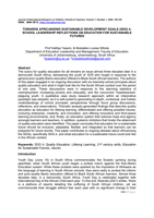 Towards Africanizing Sustainable Development Goals (SDG) 4: School leadership reflections on education for sustainable futures