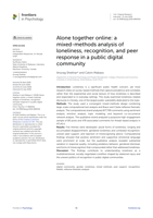 Alone together online: A mixed-methods analysis of loneliness, recognition, and peer response in a public digital community