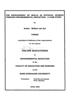 The development of skills in physical science through environmental education : a case study