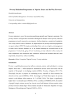 Poverty Reduction Programmes in Nigeria: Issues and the Way Forward