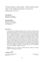 Traditional healers , their services and the ambivalence of South African youth