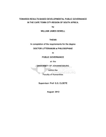 Towards results-based developmental public governance in the Cape Town city-region of South Africa