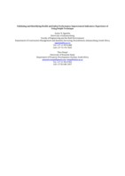 Validating and identifying health and safety performance improvement indicators : experience of using Delphi technique