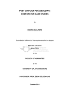 Post-conflict peacebuilding : comparative case studies