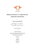 Biodiesel production over supported nano-magnesium oxide particles