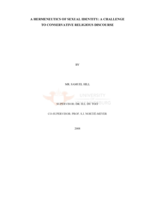 A hermeneutics of sexual identity: a challenge to conservative religious discourse