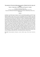 Determination of Thermal and Rheological properties of Biodiesel fuels from Algae and Blends