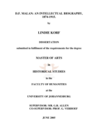 D. F. Malan: an intellectual biography, 1874-1915.