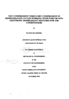 Wet compression versus dry compression in refrigeration cycles working with pure or non-azeotropic refrigerant mixtures for air-conditioners