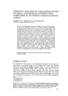 Thematic analysis of challenges faced by small and medium construction companies in accessing credit in South Africa