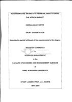 Positioning the brand of a financial institution in the Africa market