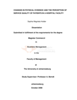 Changes in physical evidence and the perception of service quality of patients in a hospital facility