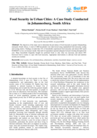 Food security in urban cities : a case study conducted in Johannesburg, South Africa