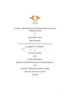 Clarity and specificity of organisational change communication