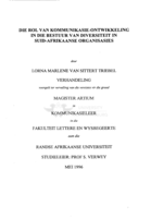Die rol van kommunikasie-ontwikkeling in die bestuur van diversiteit in Suid-afrikaanse organisasies