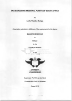 DNA barcoding Medicinal plants of South Africa.
