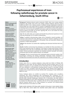 Psychosexual experiences of men following radiotherapy for prostate cancer in Johannesburg, South Africa